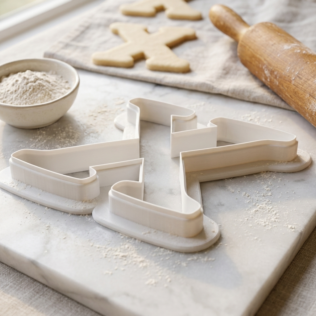 Elegant Letter X Cookie Cutter, 3D Printed Monogram Initial