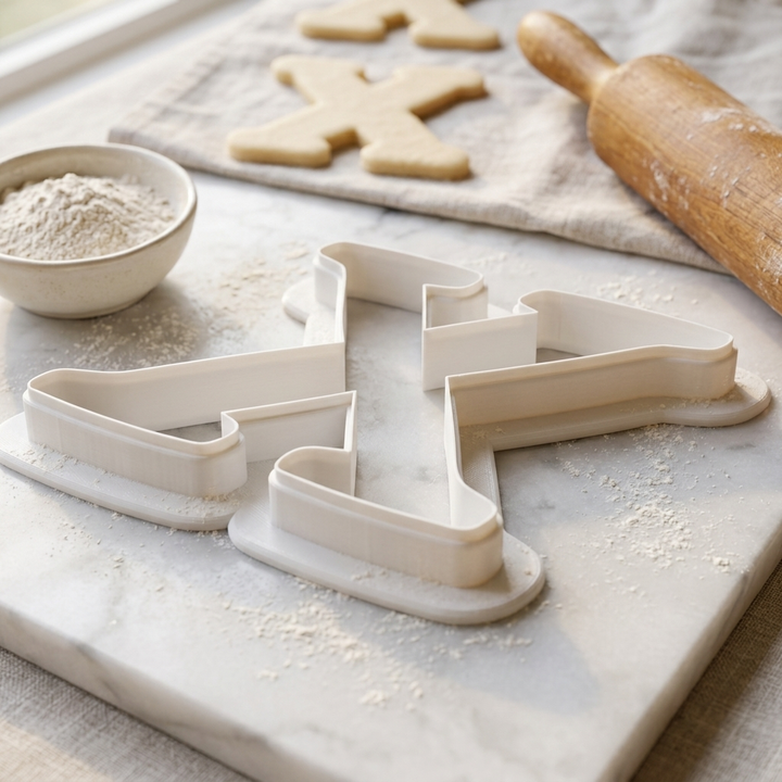 Elegant Letter X Cookie Cutter, 3D Printed Monogram Initial