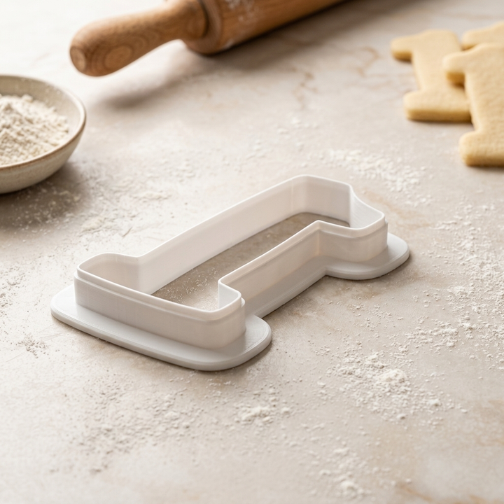 Elegant Number 1 Cookie Cutter, 3D Printed Birthday Age