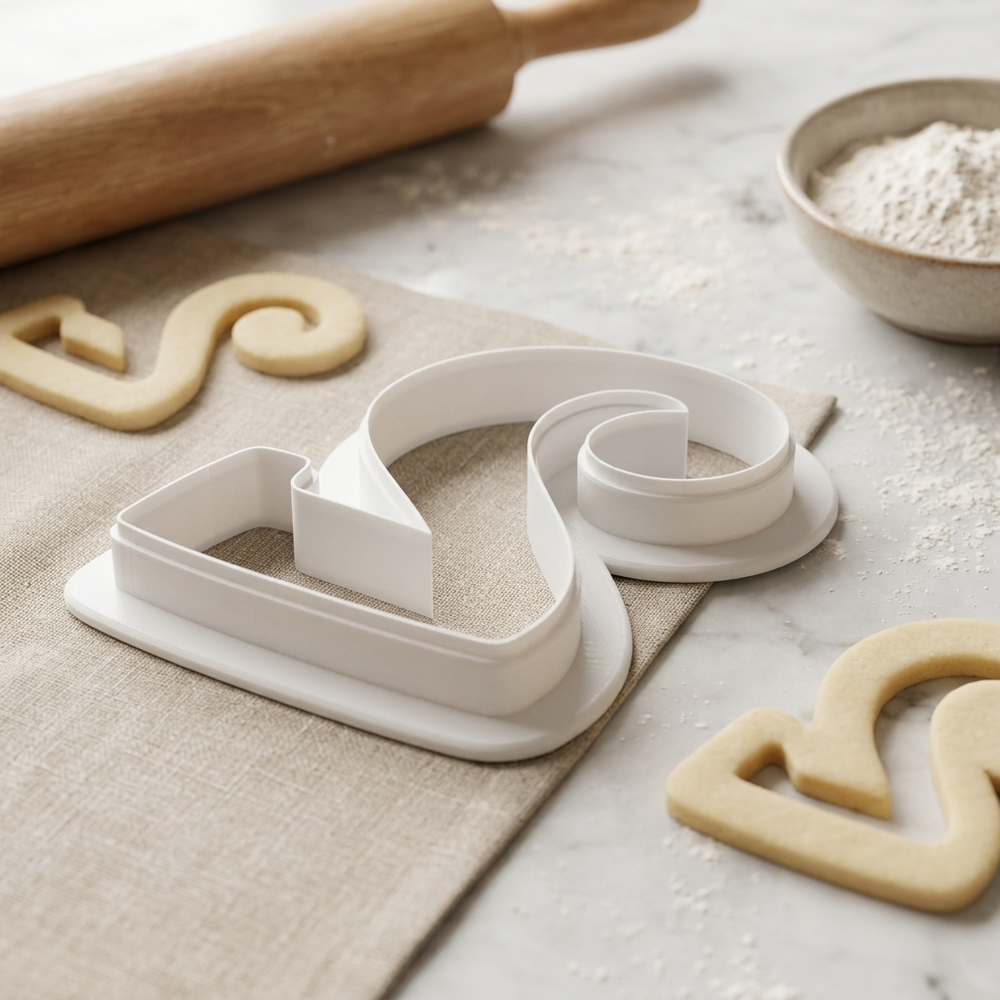 Elegant Number 2 Cookie Cutter, 3D Printed Birthday Age