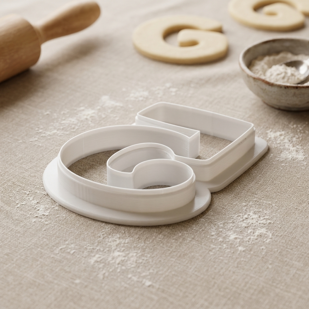Elegant Number 5 Cookie Cutter, 3D Printed Birthday Age