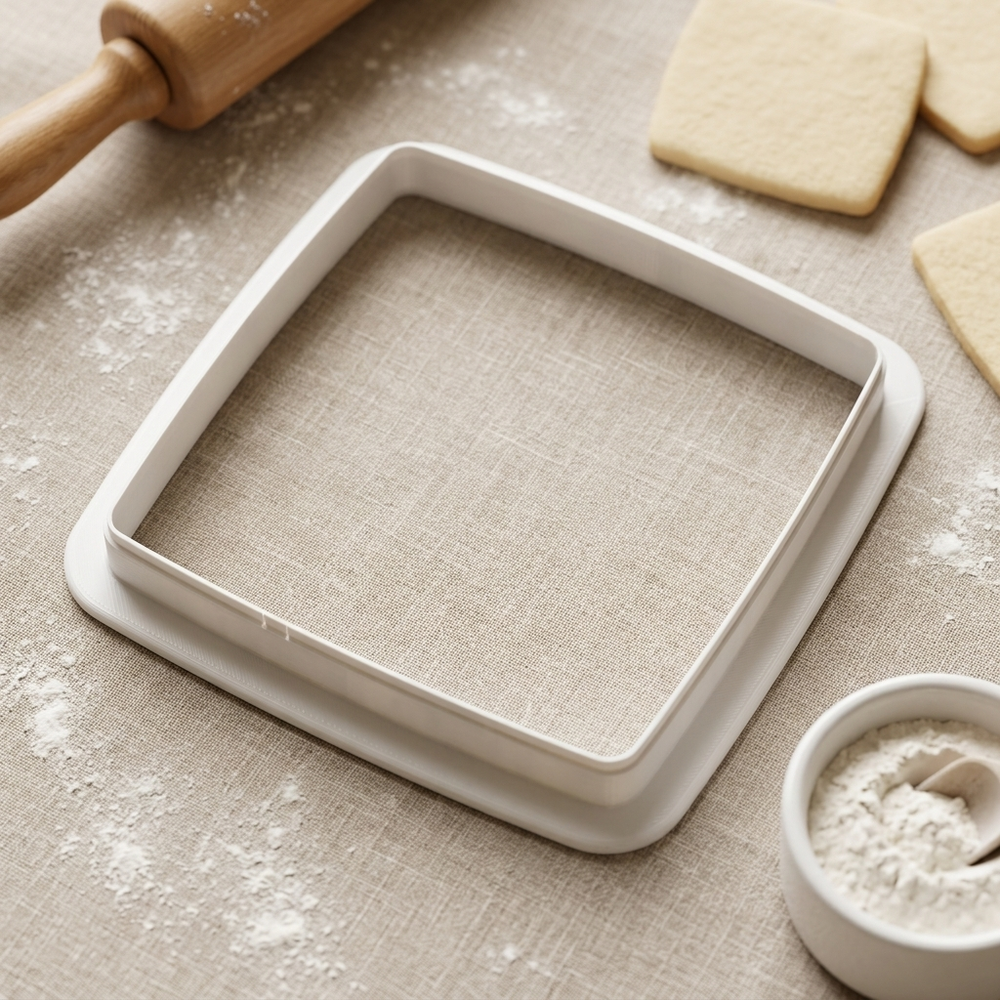 Square Cookie Cutter, 3D Printed Basic Shape for Fondant