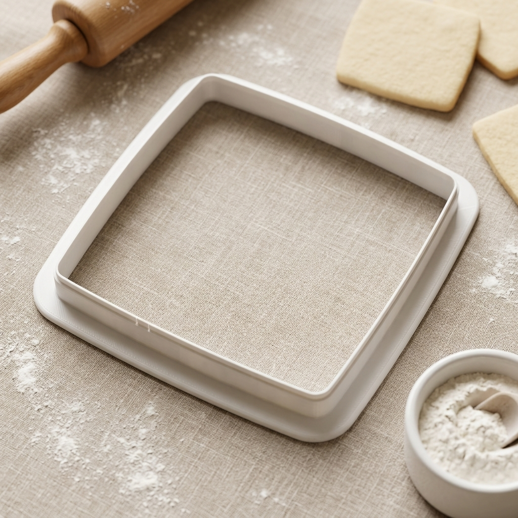 Square Cookie Cutter, 3D Printed Basic Shape for Fondant