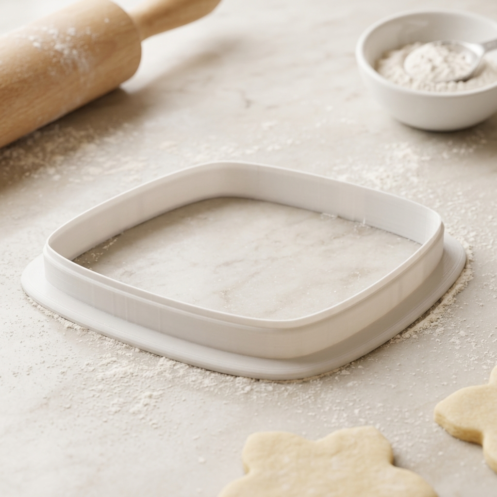 Rounded Square Cookie Cutter, 3D Printed Basic Shape for Fondant