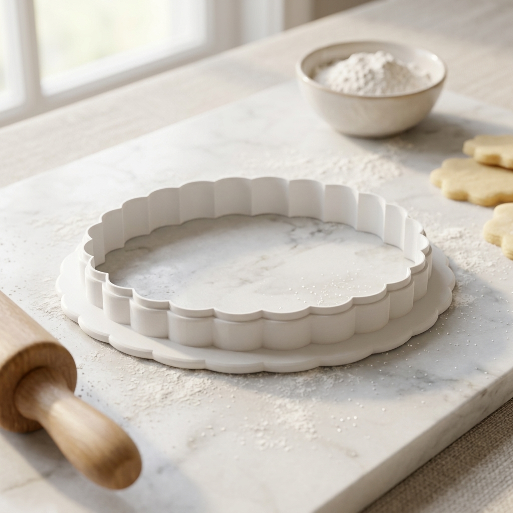 Scalloped Round Plaque Cookie Cutter, 3D Printed Plaque Shape for Fondant