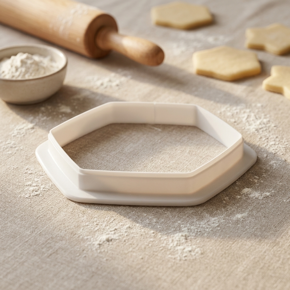 Hexagon Cookie Cutter, 3D Printed Basic Shape for Fondant