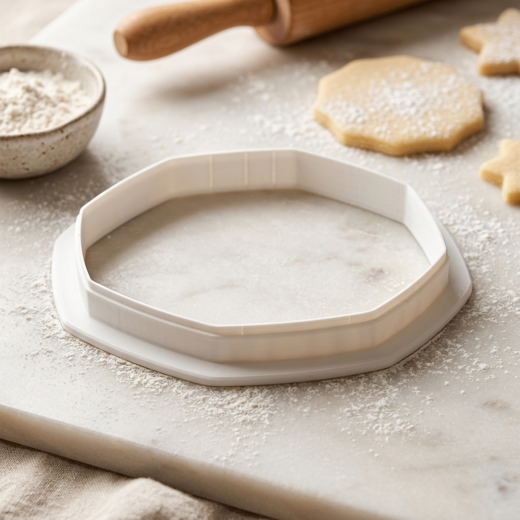 Octagon Cookie Cutter, 3D Printed Plaque Shape for Fondant