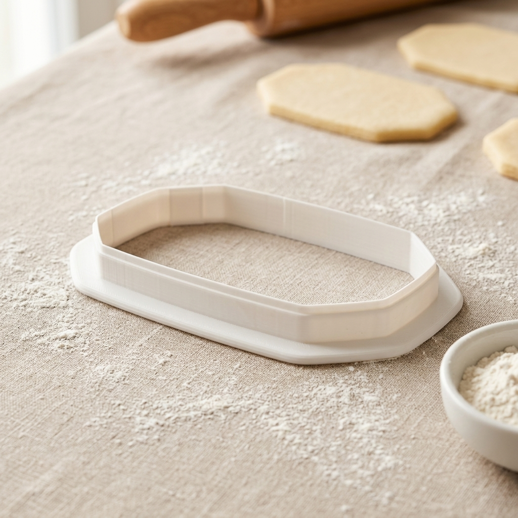 Skinny Octagon Cookie Cutter, 3D Printed Plaque Shape for Fondant