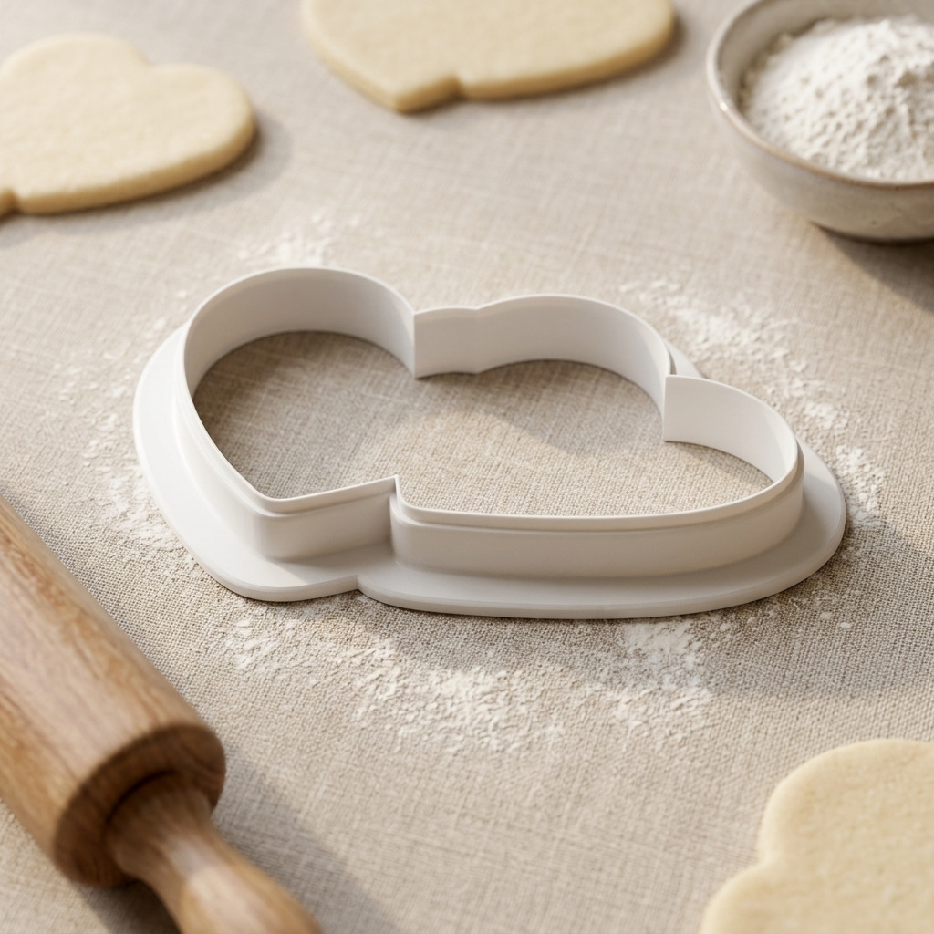 Double Heart Cookie Cutter, 3D Printed Accent Shape for Fondant