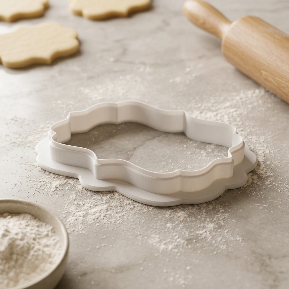 Bracket Plaque Cookie Cutter, 3D Printed Plaque Shape for Fondant