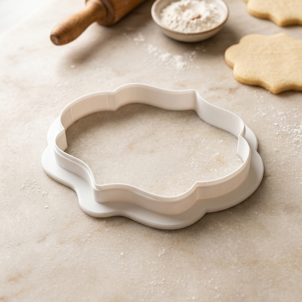 Curvy Bracket Plaque Cookie Cutter, 3D Printed Plaque Shape for Fondant