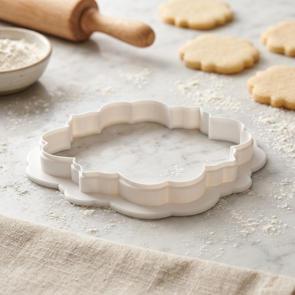 Baroque Plaque Cookie Cutter, 3D Printed Plaque Shape for Fondant
