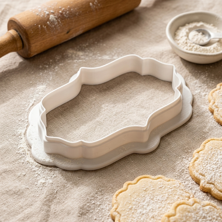 Nameplate Plaque Cookie Cutter, 3D Printed Plaque Shape for Fondant