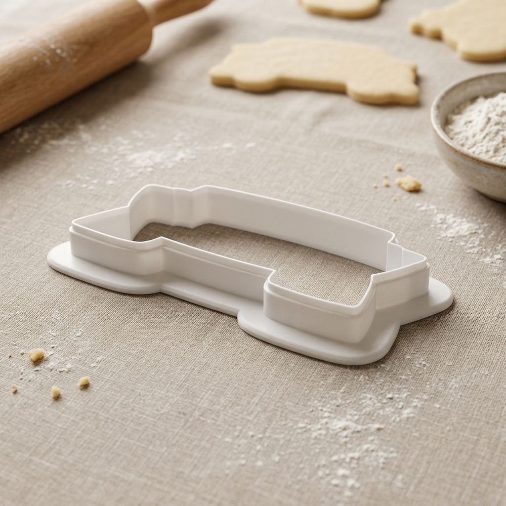 Ribbon Banner Cookie Cutter, 3D Printed Basic Shape for Fondant