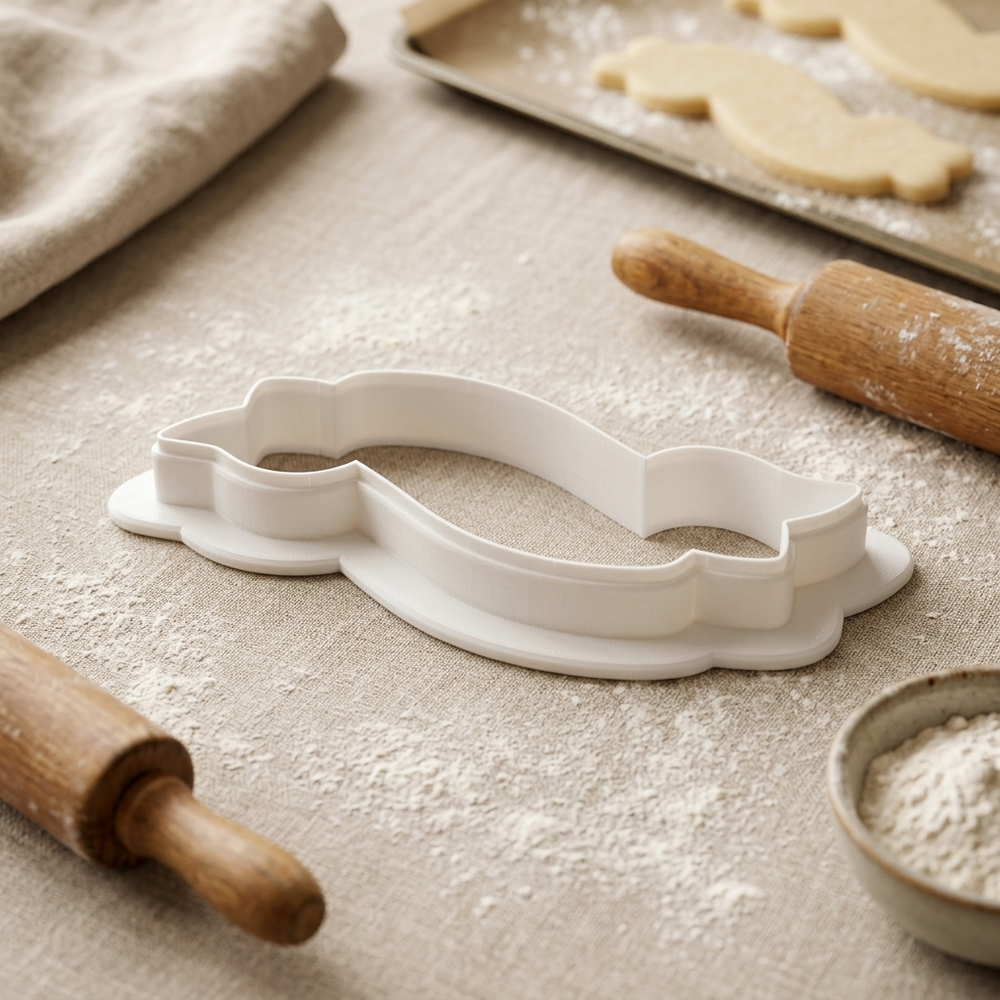 Wavy Banner Cookie Cutter, 3D Printed Basic Shape for Fondant