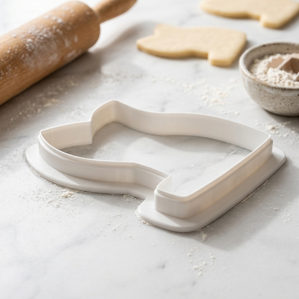 Flag Plaque Cookie Cutter, 3D Printed Plaque Shape for Fondant