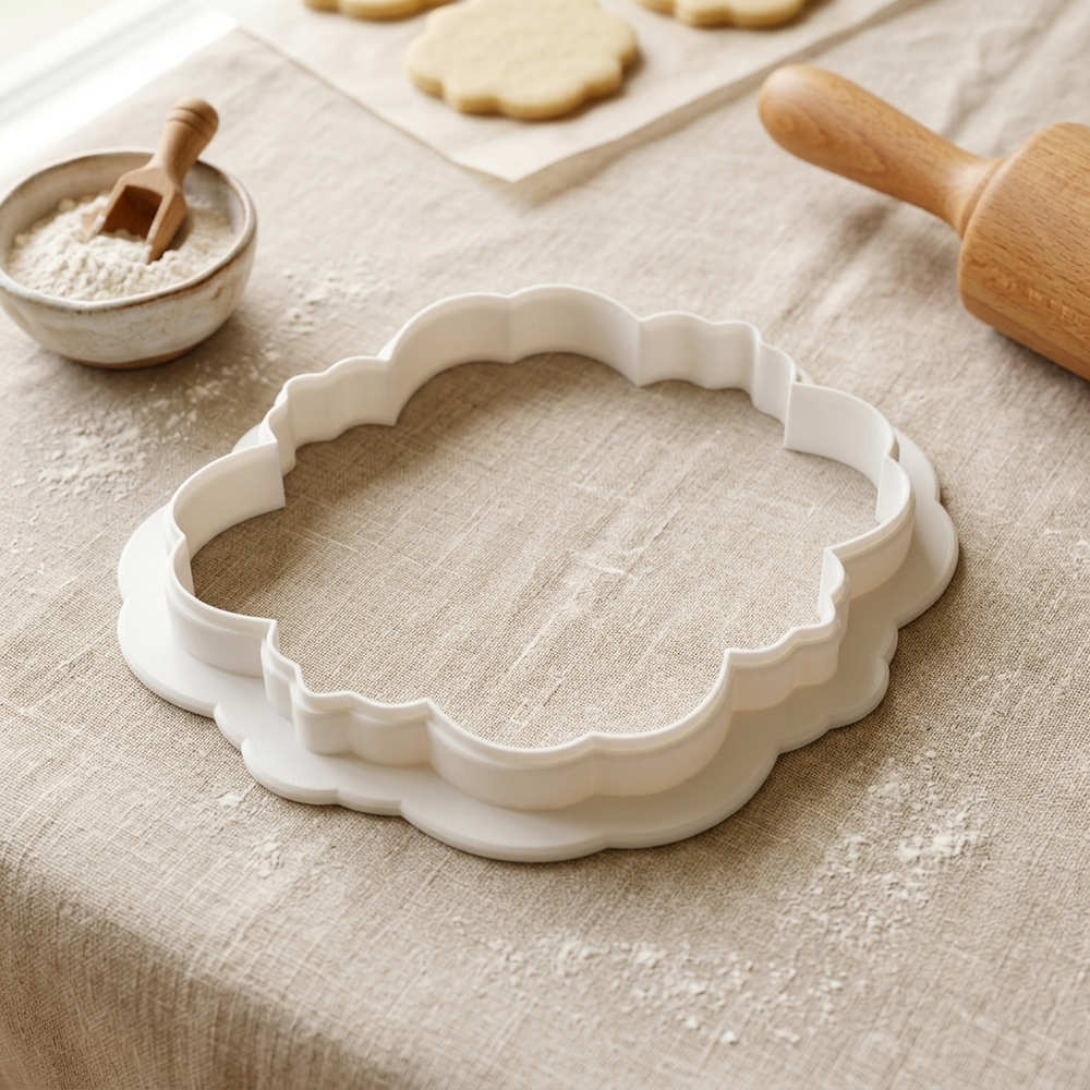 Oval Frame Cookie Cutter, 3D Printed Frame Shape for Fondant