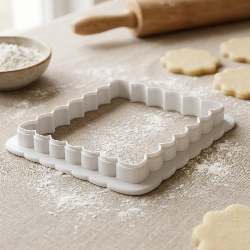 Postage Stamp Cookie Cutter, 3D Printed Plaque Shape for Fondant