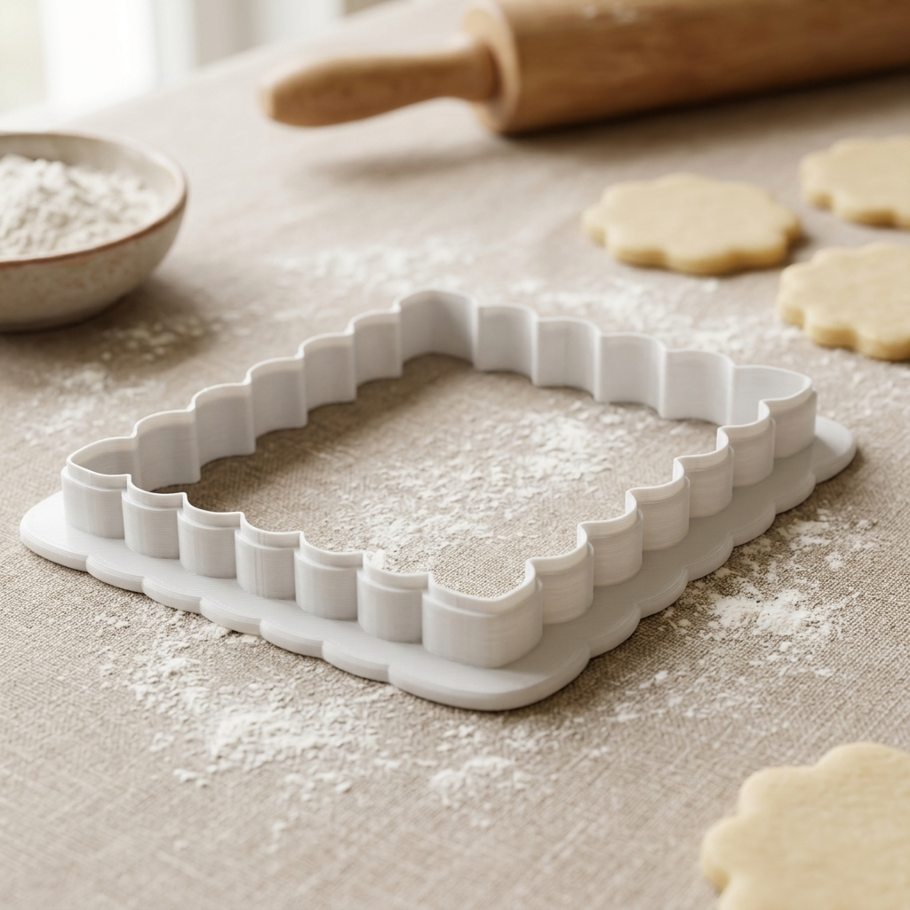 Postage Stamp Cookie Cutter, 3D Printed Plaque Shape for Fondant