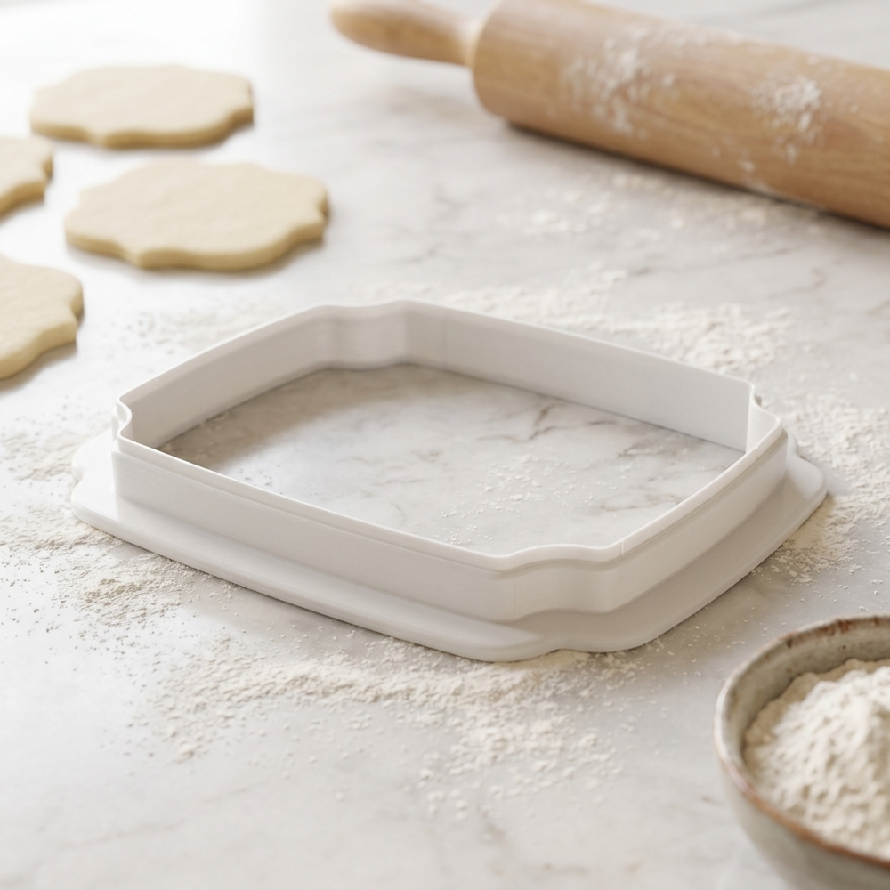 Bookplate Plaque Cookie Cutter, 3D Printed Plaque Shape for Fondant
