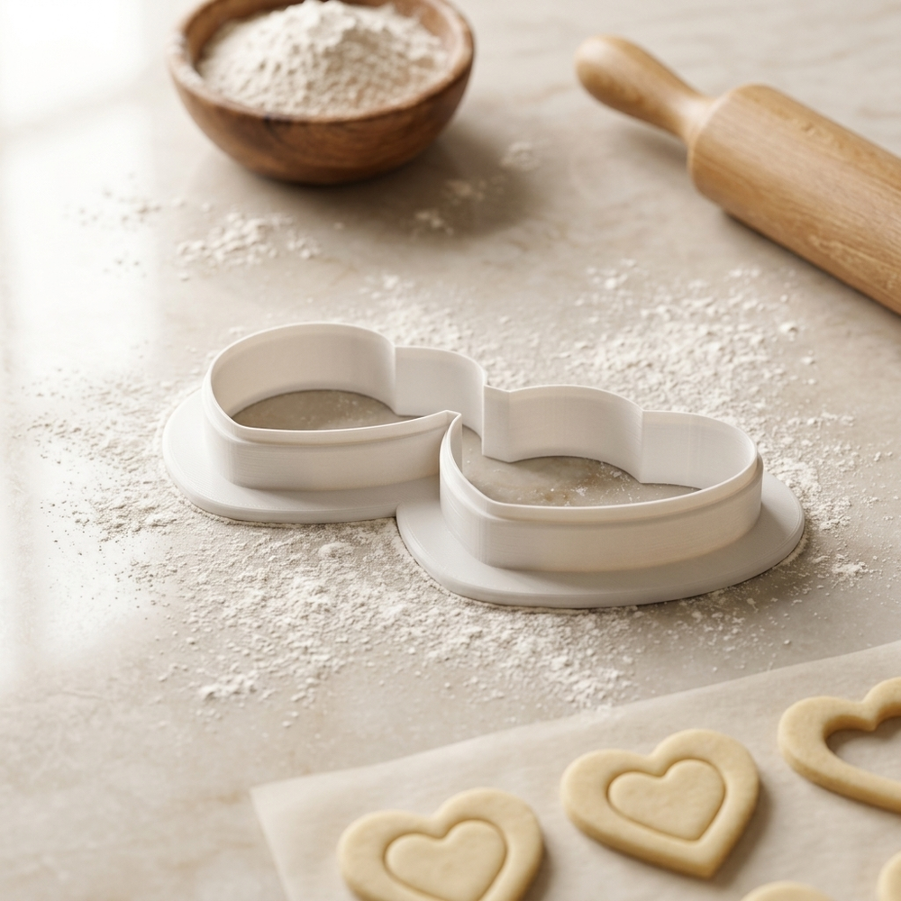 Heart Sunglasses Cookie Cutter, 3D Printed Valentine Cutter