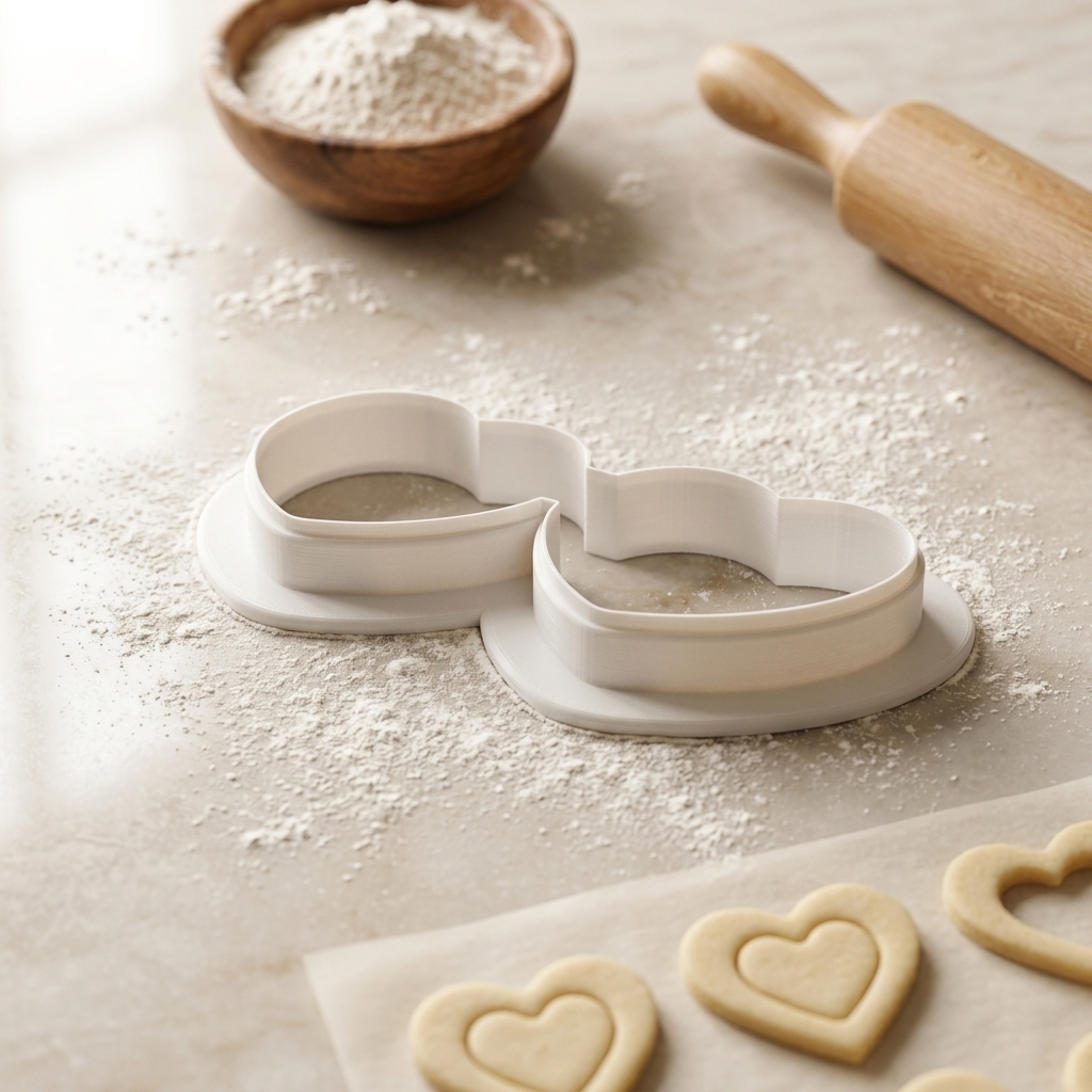 Heart Sunglasses Cookie Cutter, 3D Printed Valentine Cutter