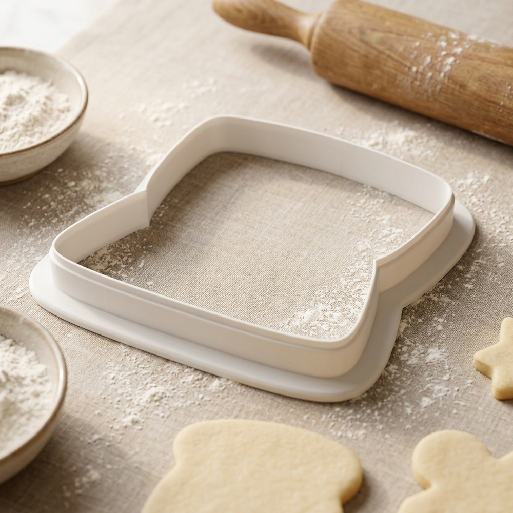 Laptop with Heart Sticker Cookie Cutter, 3D Printed Food Theme Cutter