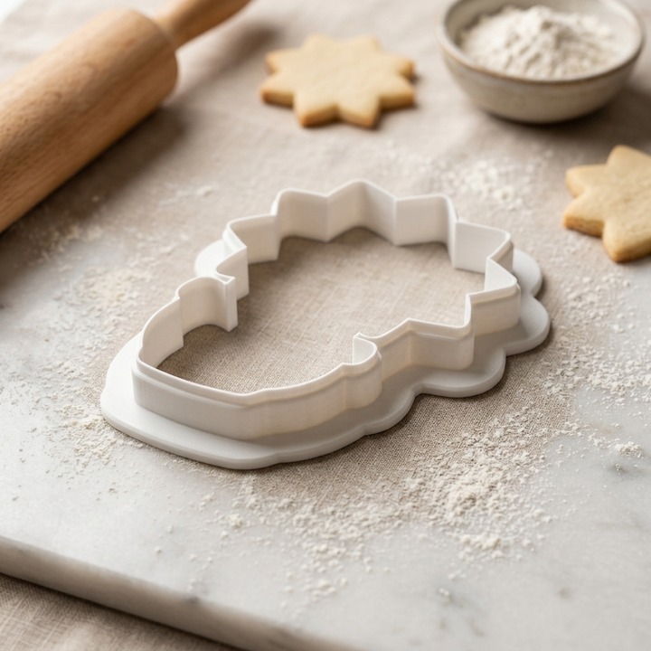 Poinsettia Flower Pot Cookie Cutter, 3D Printed South Asian Festival Cutter