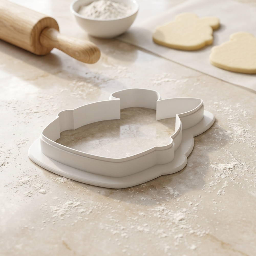 Bunny Basket Wagon Cookie Cutter, 3D Printed Easter Cutter