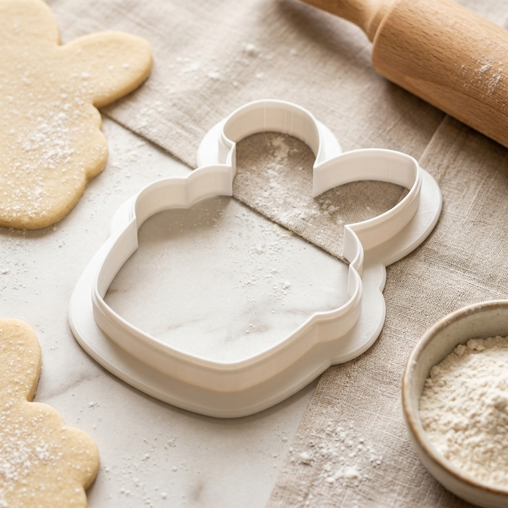 Bunny Ears Cupcake Cookie Cutter, 3D Printed Easter Cutter