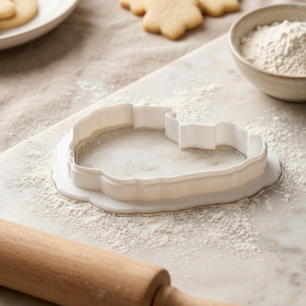 Skeleton Hand Heart Cookie Cutter, 3D Printed Halloween Cutter
