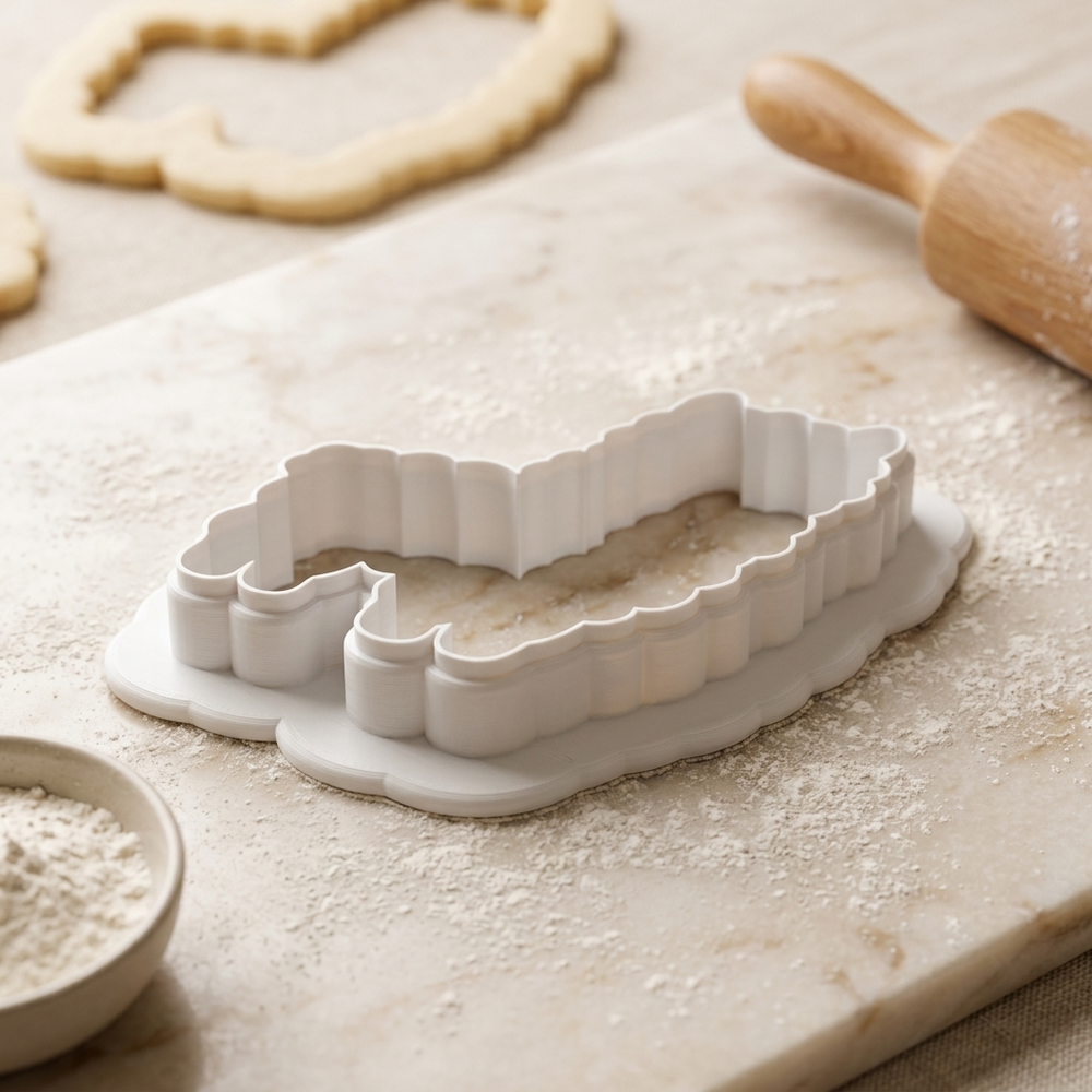 Alpaca Scarf Cookie Cutter, 3D Printed Baby Shower Cutter