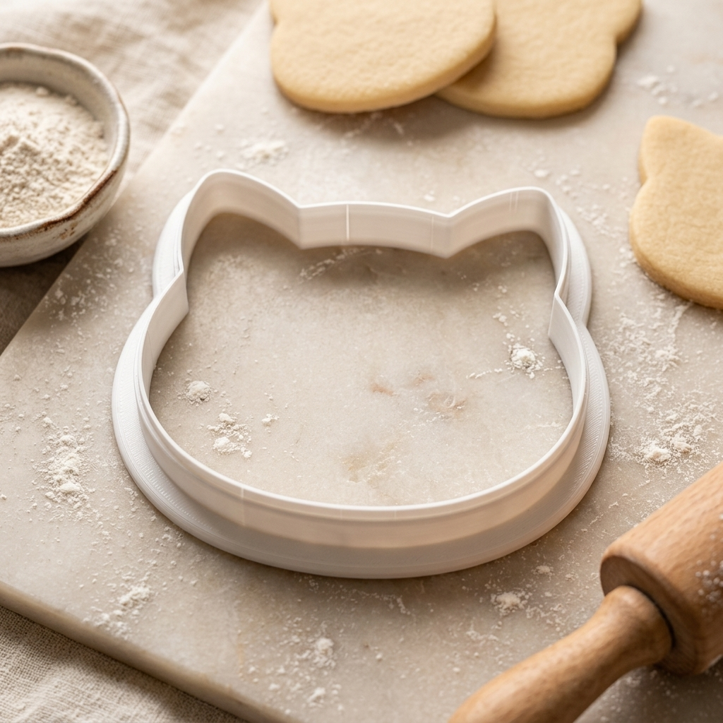 Tabby Cat Face Cookie Cutter, 3D Printed Birthday Party Cutter