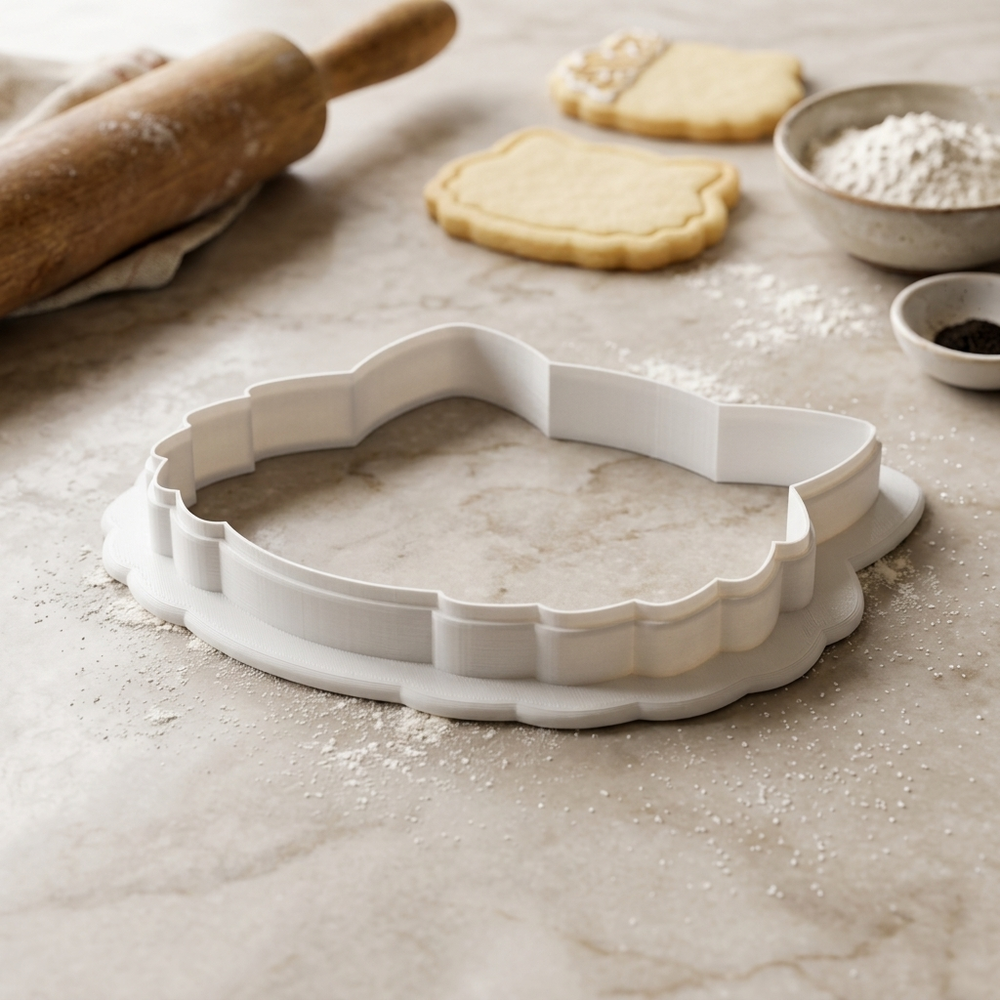 Persian Cat Face Cookie Cutter, 3D Printed Birthday Party Cutter