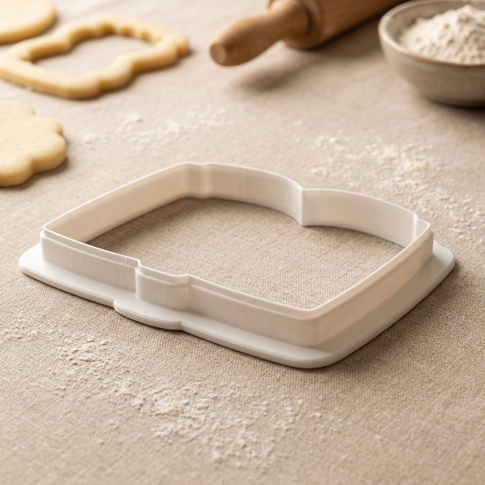 Open Book with Flower Cookie Cutter, 3D Printed Food Theme Cutter