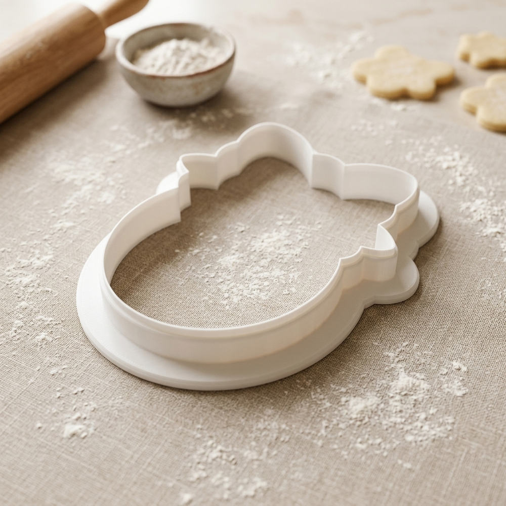 Pearl Bow Oval Plaque Cookie Cutter, 3D Printed Baby Shower Cutter