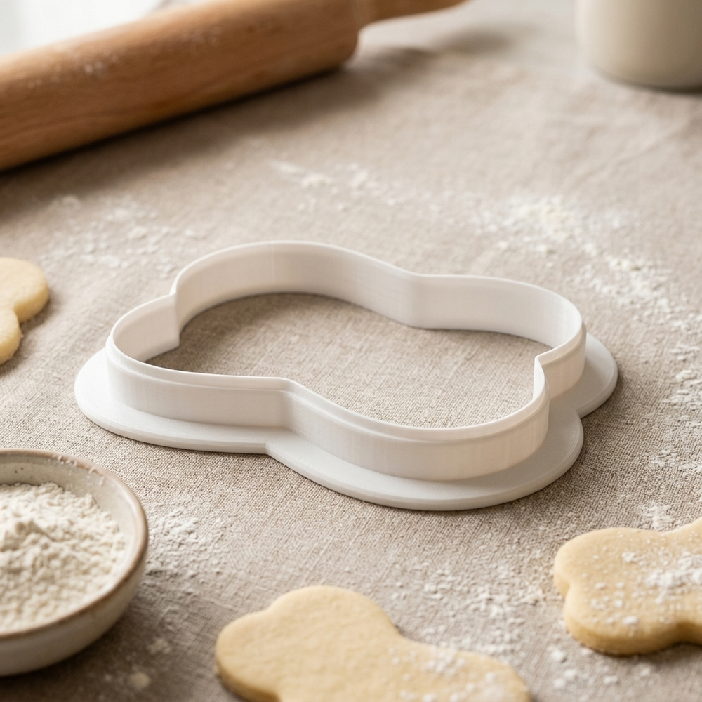 Modern Blob Plaque Cookie Cutter, 3D Printed Baby Shower Cutter