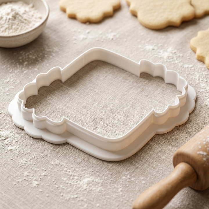 Daisy Corner Square Plaque Cookie Cutter, 3D Printed Family Gift Cutter