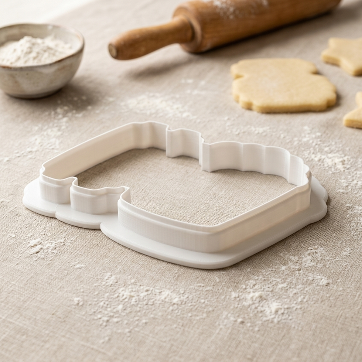 Movie Night Popcorn Ticket Cookie Cutter, 3D Printed Birthday Party Cutter