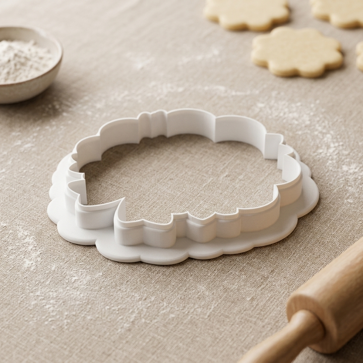 Candy Cane Wreath Cookie Cutter, 3D Printed South Asian Festival Cutter