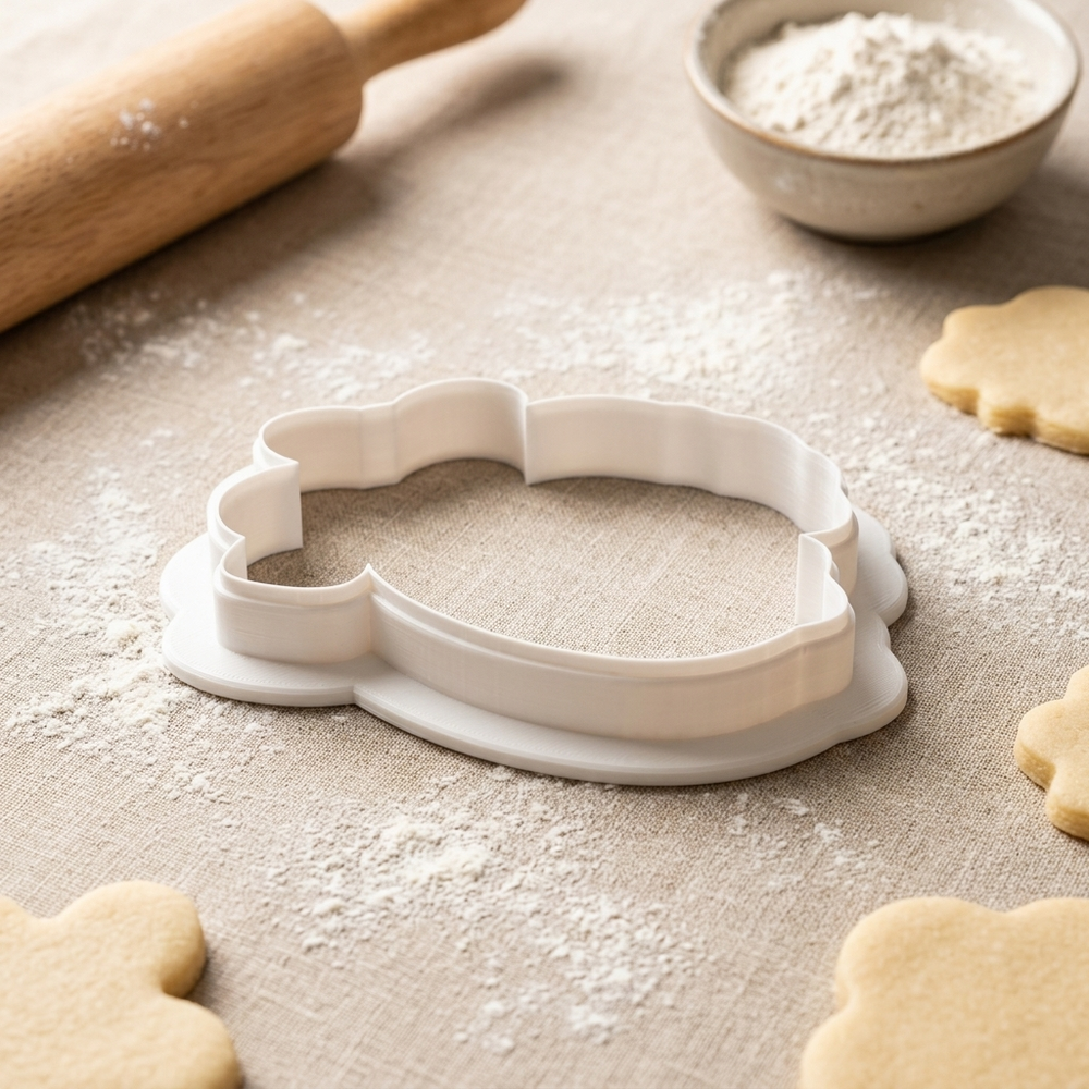 Lunar Dumpling Pair Cookie Cutter, 3D Printed Lunar New Year Cutter