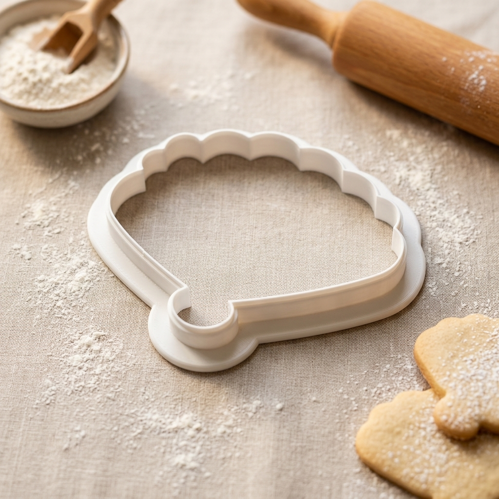 Plum Blossom Fan Cookie Cutter, 3D Printed Lunar New Year Cutter