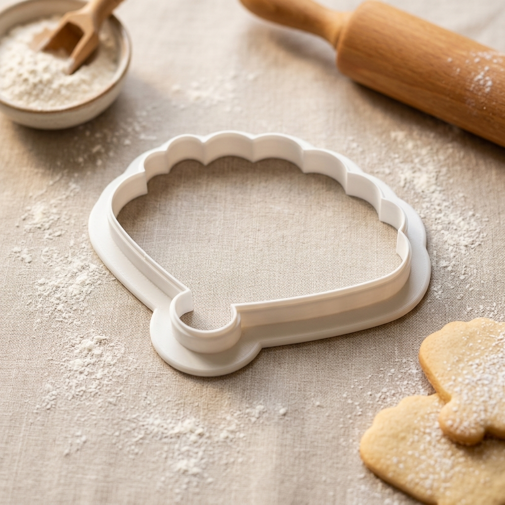 Plum Blossom Fan Cookie Cutter, 3D Printed Lunar New Year Cutter