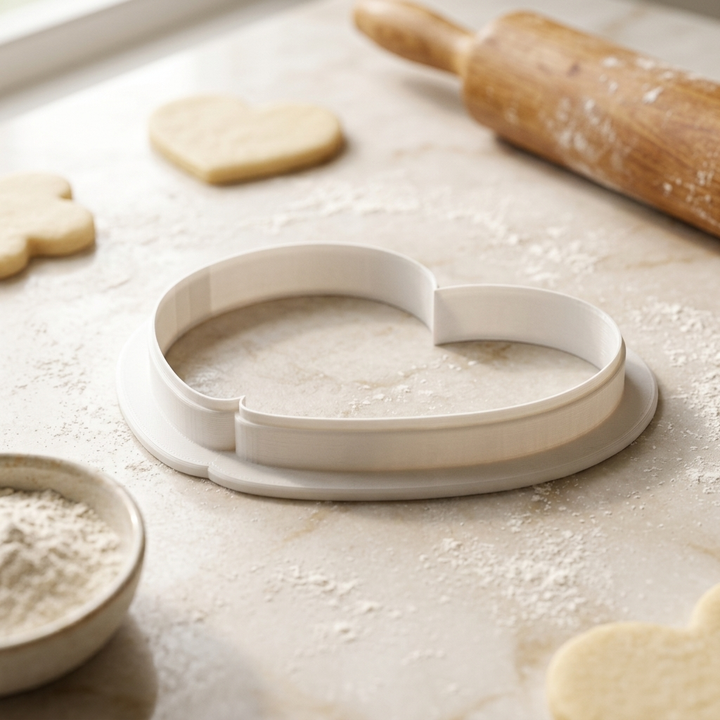 Croissant Heart Cookie Cutter, 3D Printed Valentine Cutter