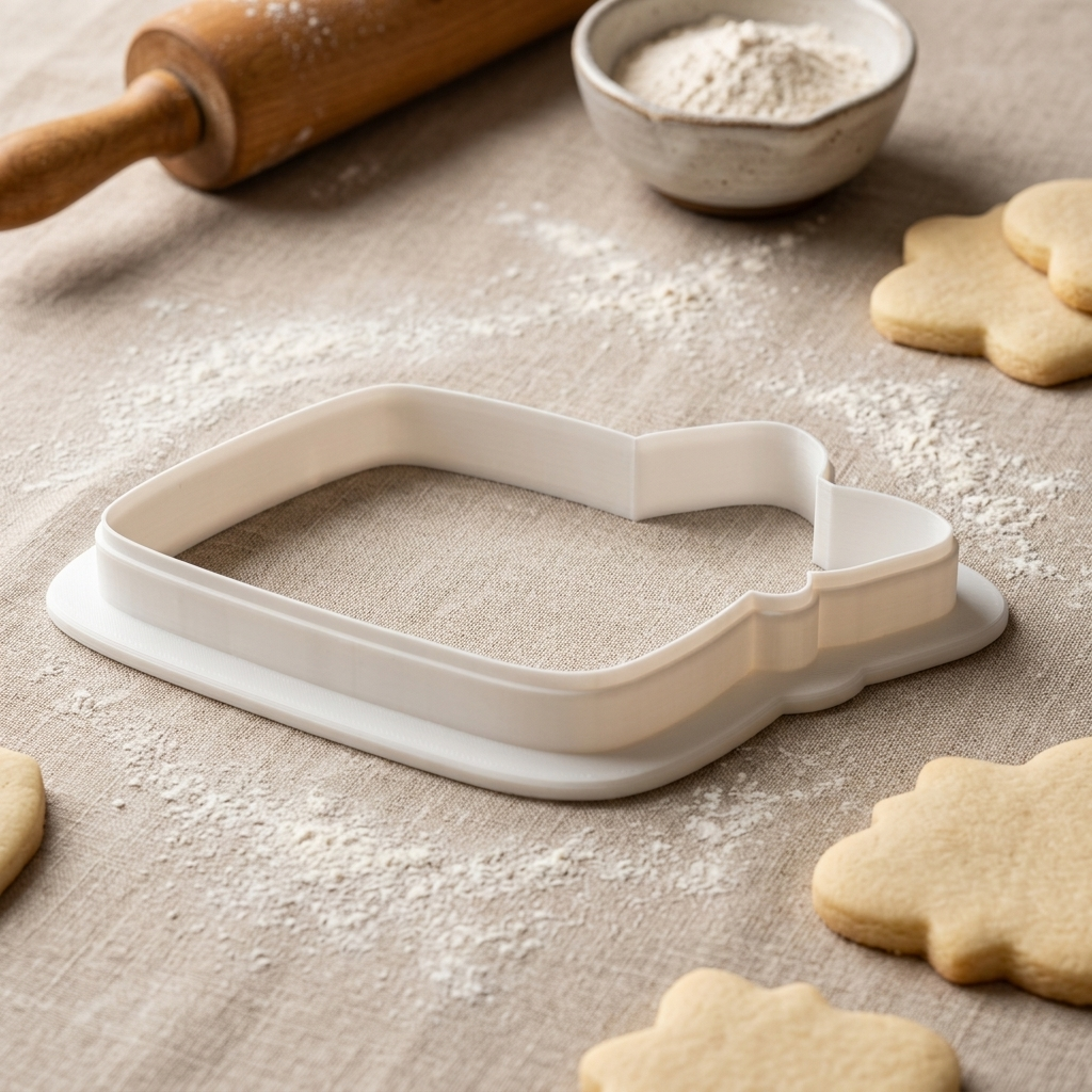 Bow Corner Rectangle Plaque Cookie Cutter, 3D Printed Baby Shower Cutter