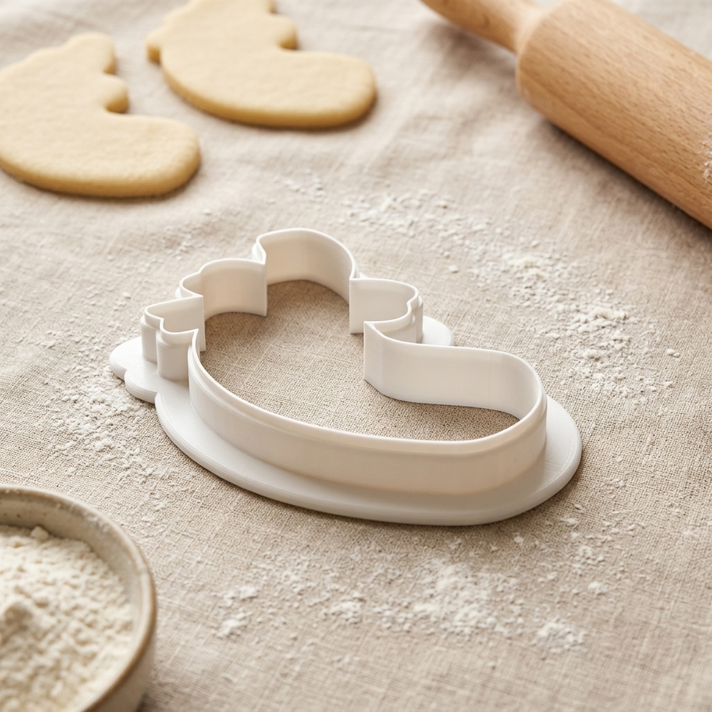 Rosh Hashanah Shofar Ribbon Cookie Cutter, 3D Printed Jewish Holiday Cutter