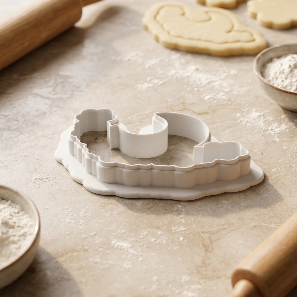 Bat Moon Garland Cookie Cutter, 3D Printed Halloween Cutter