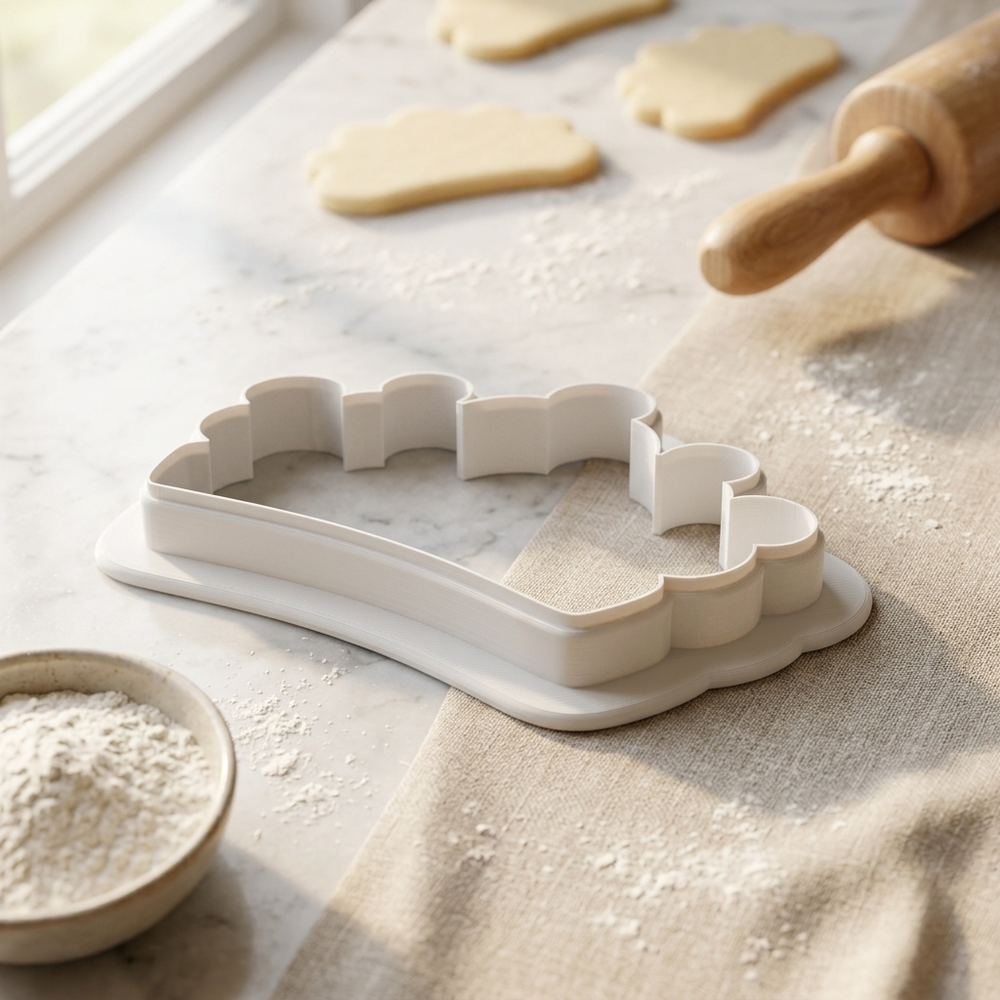 Mermaid Seashell Crown Cookie Cutter, 3D Printed Birthday Party Cutter