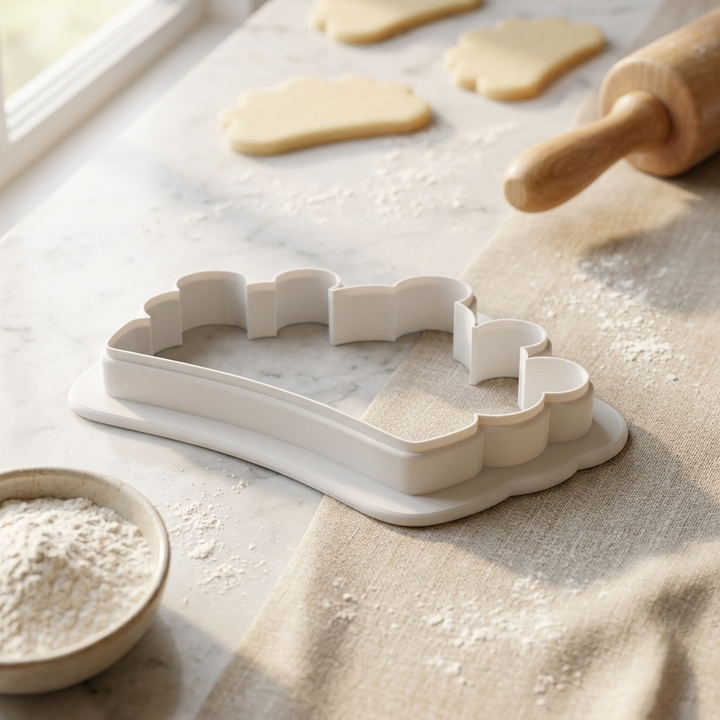 Mermaid Seashell Crown Cookie Cutter, 3D Printed Birthday Party Cutter