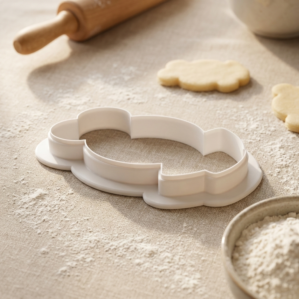 Pita Hummus Plate Cookie Cutter, 3D Printed Food Theme Cutter